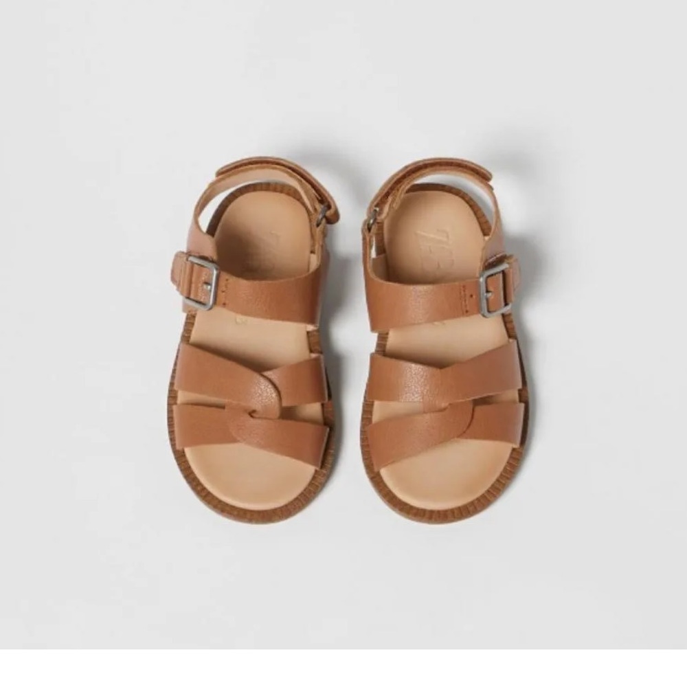 Used Zara Brown Buckle Sandals size 8